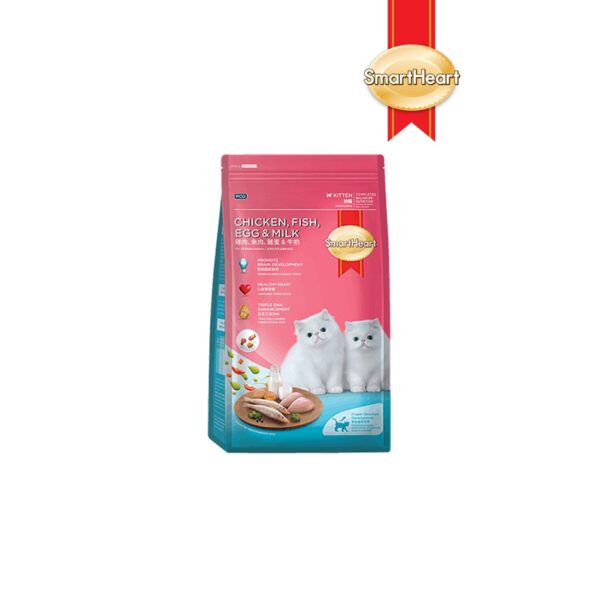 SmartHeart Dry Cat Food for Kitten Chicken, Fish, Egg & Milk 1.1kg