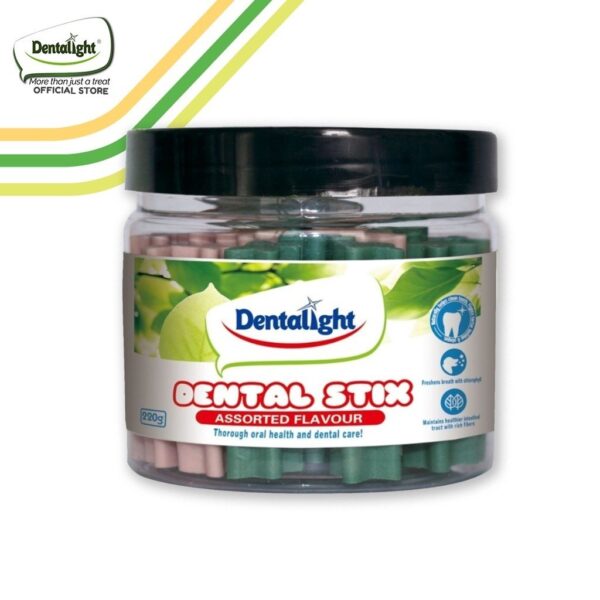 Dentalight Dental Dog Treats Assorted 2.5" Chicken, Calcium Milk, Seaweed 22pcs 150g
