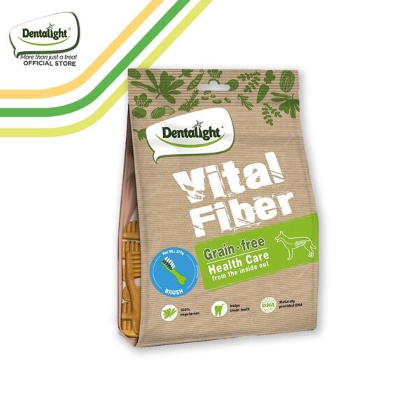 Dentalight Vital Fiber 30pcs Toothbrush Dog Treats Vegetarian Recipe 270g