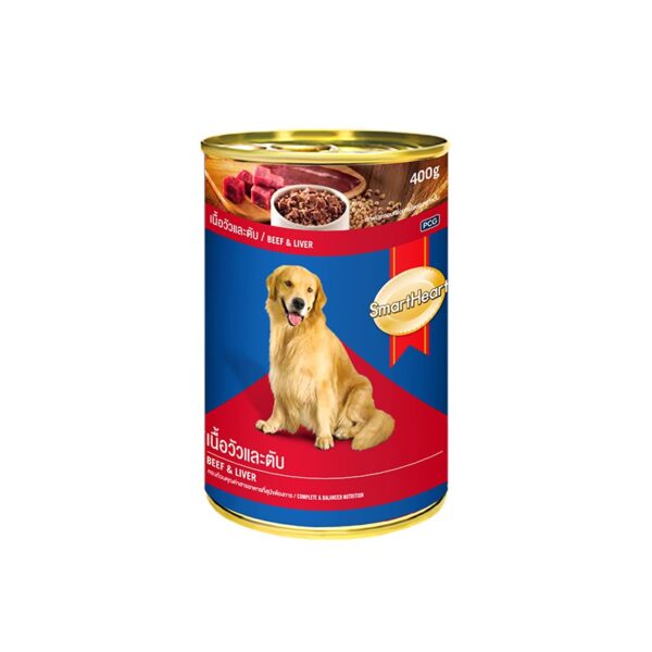 SmartHeart Wet Canned Dog Food Beef & Liver in Can 400g - Image 2