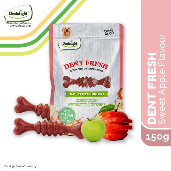 Dentalight Dental Dog Treats Sweet Apple with Dietary Fiber & Prebiotics 18pcs 150g
