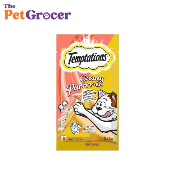 Temptations Creamy Puree Salmon & Cheese 48g 4Ps